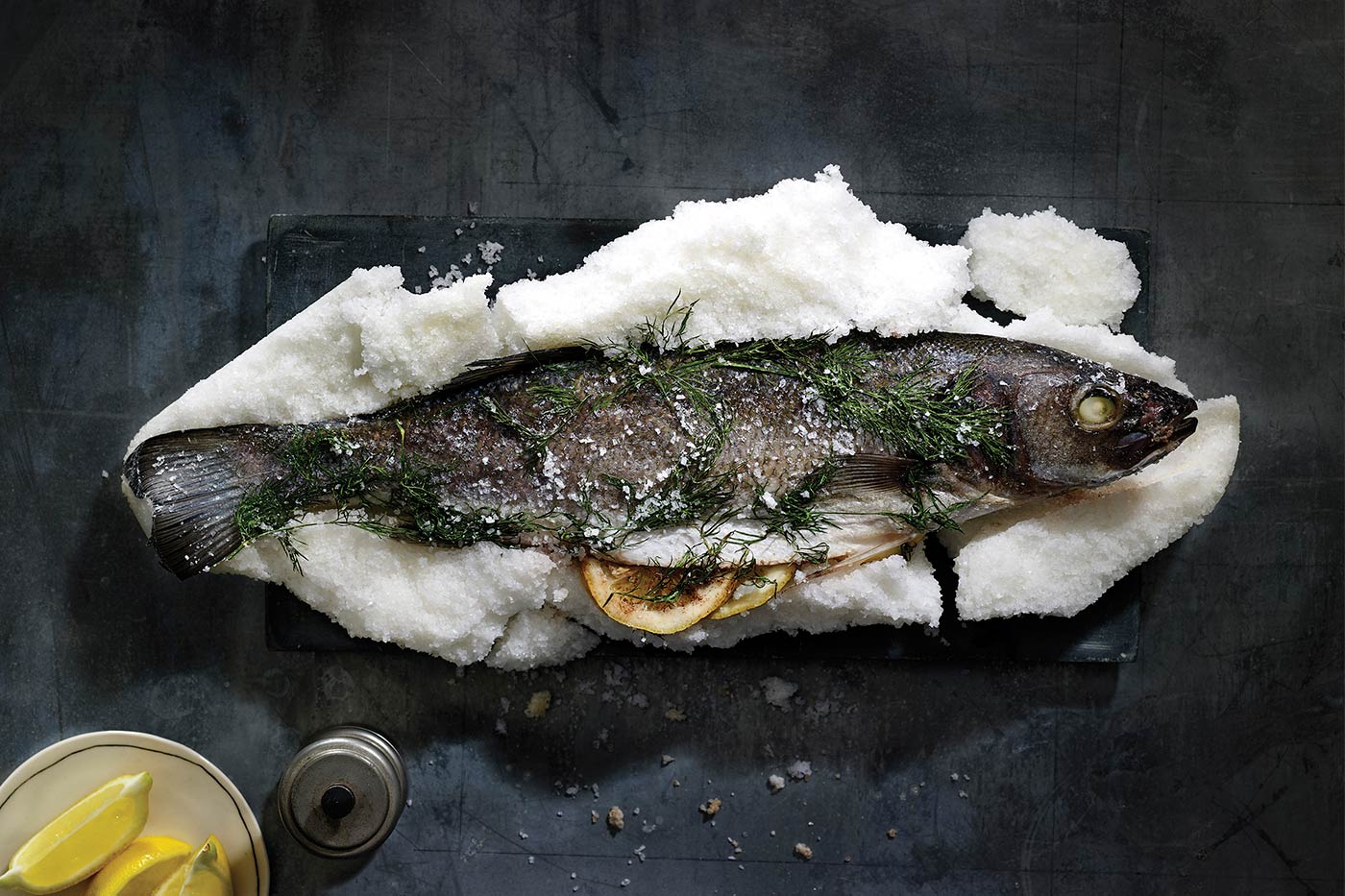 Whole Salt-Baked Fish with Lemon and Dill